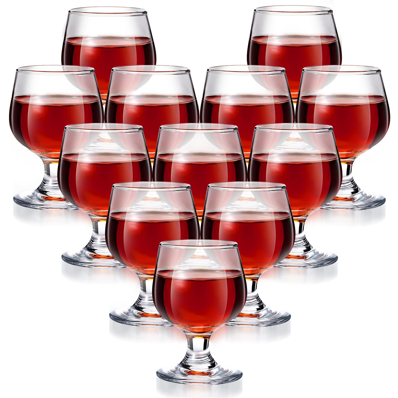 Cute Shot Glasses Mini Glass Snifters Cognac 1.7 oz Glasses Brandy Snifter Mini Wine Glasses Glass Dinnerware Set for Whiskey Juice Vodka Sherry Champagne Brandy Wine Party Supplies (12 Pieces)