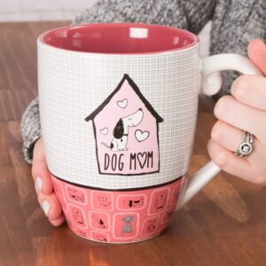 Pavilion Gift Company Dog Mom Coffee Mug Tea Cup, 20 oz, Pink