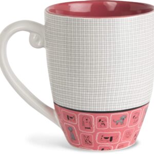 Pavilion Gift Company Dog Mom Coffee Mug Tea Cup, 20 oz, Pink