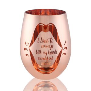 homeconlin naughty bachelorette gifts - funny gag gifts for women - i love to wrap both my hands around it and swallow wine glass 1 count (pack of 1)