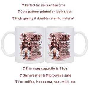 Rmeosye Cute Gnome Coffee Mug Hot Chocolate Cocoa Cups Funny Birthday Xmas Holiday Gift for Family Friend Coworkers Men Women White 11oz