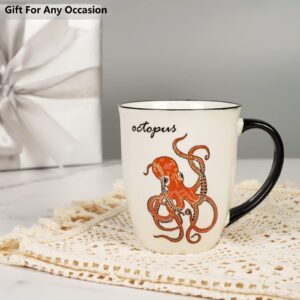 Ceramicfor Octopus Heat Changing Coffee Mug Cool Color Changing Mug Christmas Birthday Gifts for Men Women