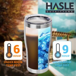 HASLE OUTFITTERS 20 oz Tumbler Bulk, Stainless Steel Tumblers with Lid, Vacuum Insulated Tumbler, Double Wall Tumbler Cup, coffee mugs, Stainless Steel, 12 Pack