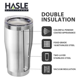 HASLE OUTFITTERS 20 oz Tumbler Bulk, Stainless Steel Tumblers with Lid, Vacuum Insulated Tumbler, Double Wall Tumbler Cup, coffee mugs, Stainless Steel, 12 Pack