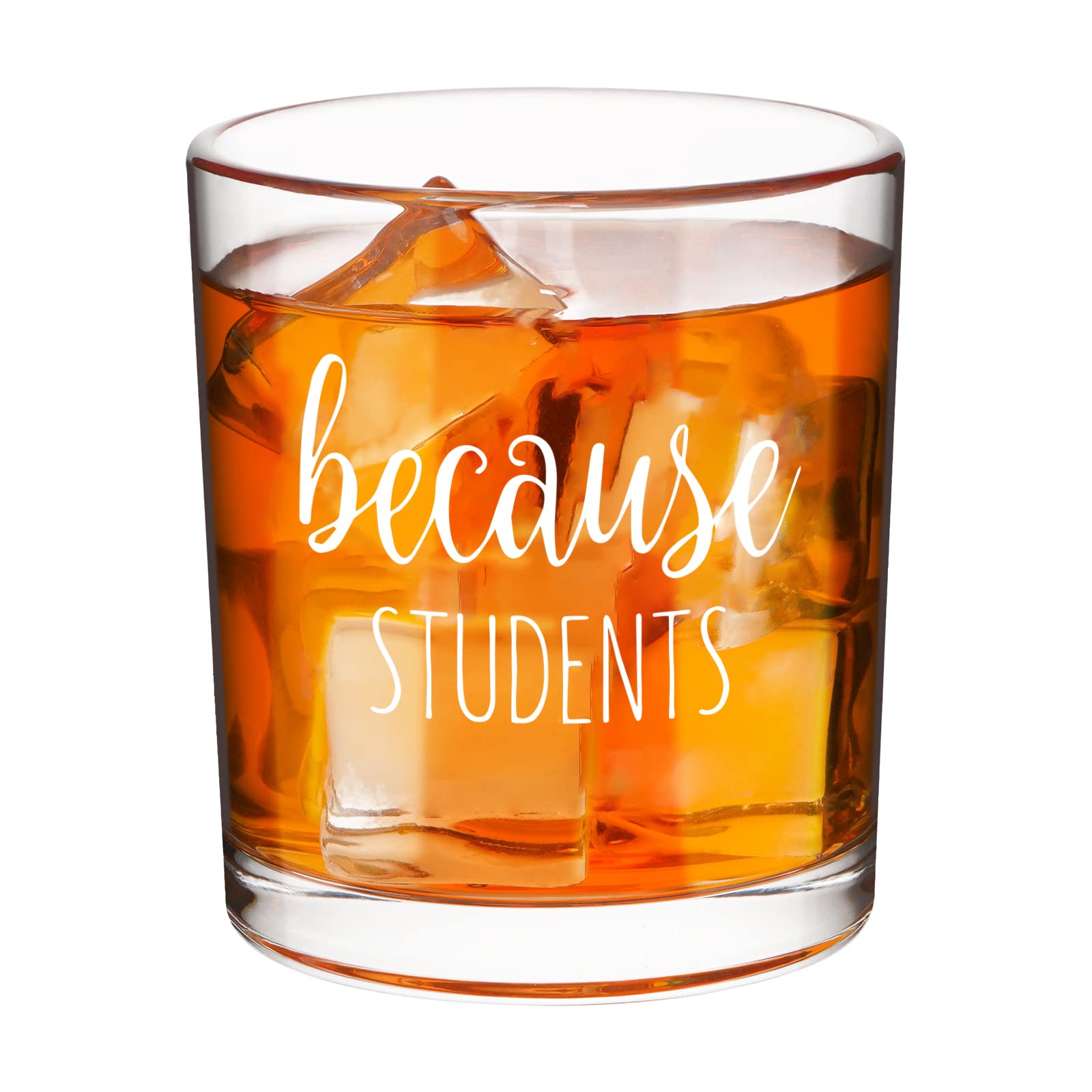 DAZLUTE Teacher Appreciation Gifts, Because Students Whiskey Glass for Men Teacher Male Professor Teachers Day Graduation Day Birthday Christmas, Best Teacher Gifts Thank You Gifts from Students, 10oz