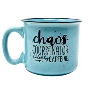 cute funny coffee mug for women - chaos coordinator fueled by caffeine - unique fun gifts for her, mom, sister, teacher, coworkers - handmade coffee cups & mugs with quotes