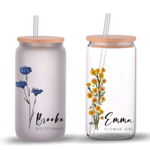 Grifil Zero Bridesmaid Gifts, Bridesmaid Proposal, Future Mrs, Customized Glass Tumbler, Frosted Glass Tumbler, Bamboo Lid Coffee Cup, Maid Of Honor Gift