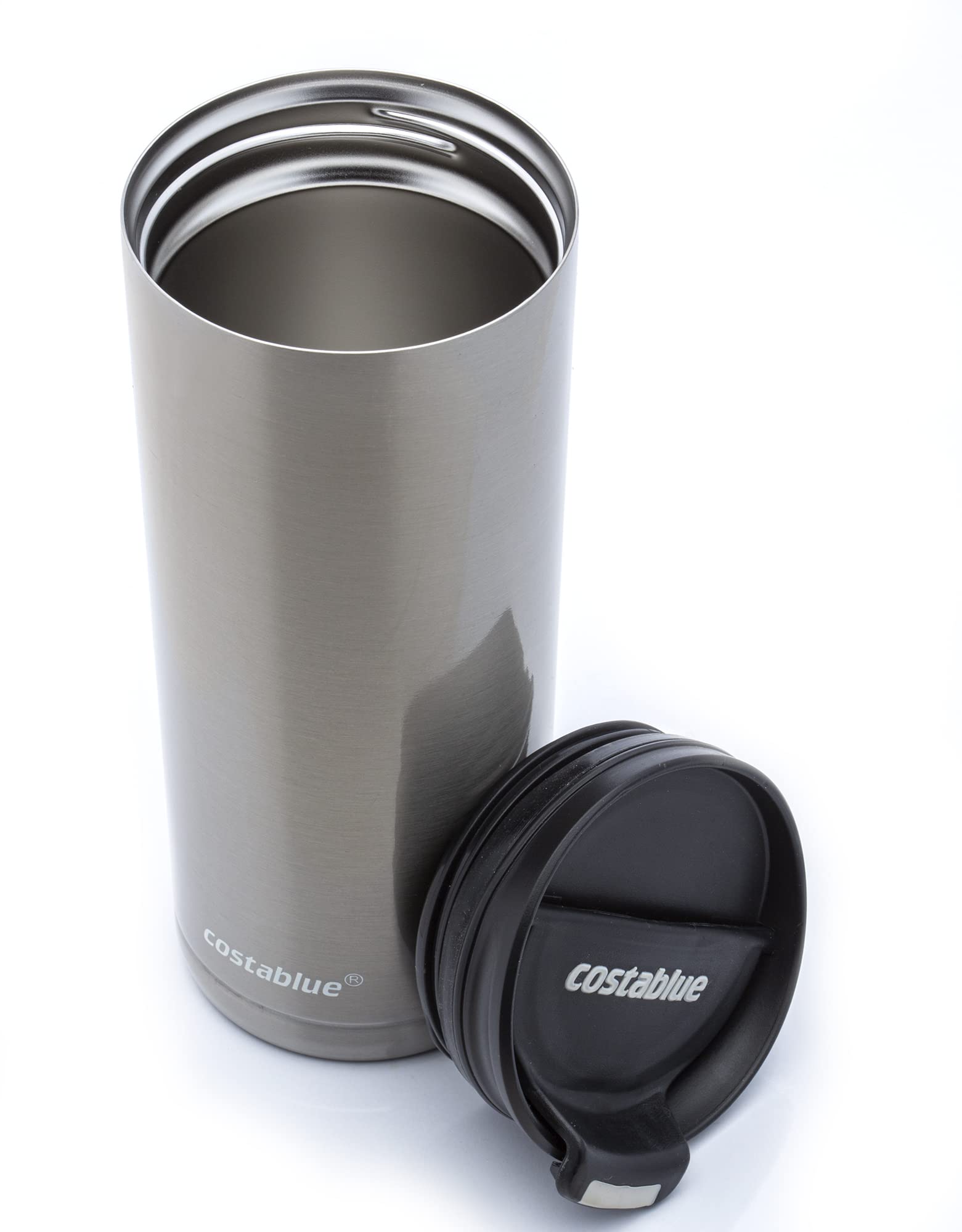 costablue Travel Coffee Mug 16 Oz. Stainless Steel, Leak Proof Dishwasher Safe Lid, Double Wall Coffee Cup, Reusable Insulated Tumbler for Hot & Cold Beverages Eco friendly