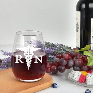 Nurse Stemless Wine Glass, RN and Good Day Bad Day Don’t Ask Wine Glass for Her Him Nurse Registered Nurse New Nurse, Unique Gift for Nurses Week Graduation Birthday, 15 Oz