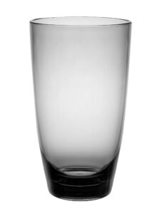 klifa- eton, 20.8 oz, set of 6, acrylic highball drinking glasses, iced tea cups, bpa-free, stackable plastic drinkware, dishwasher safe, gray-black