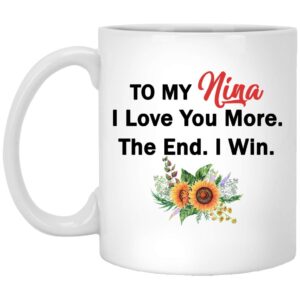 nina mug birthday gift anniversary mother?s day thank you cute coffee cup for her i love you more rainbow vintage retro, love nina mug 11oz