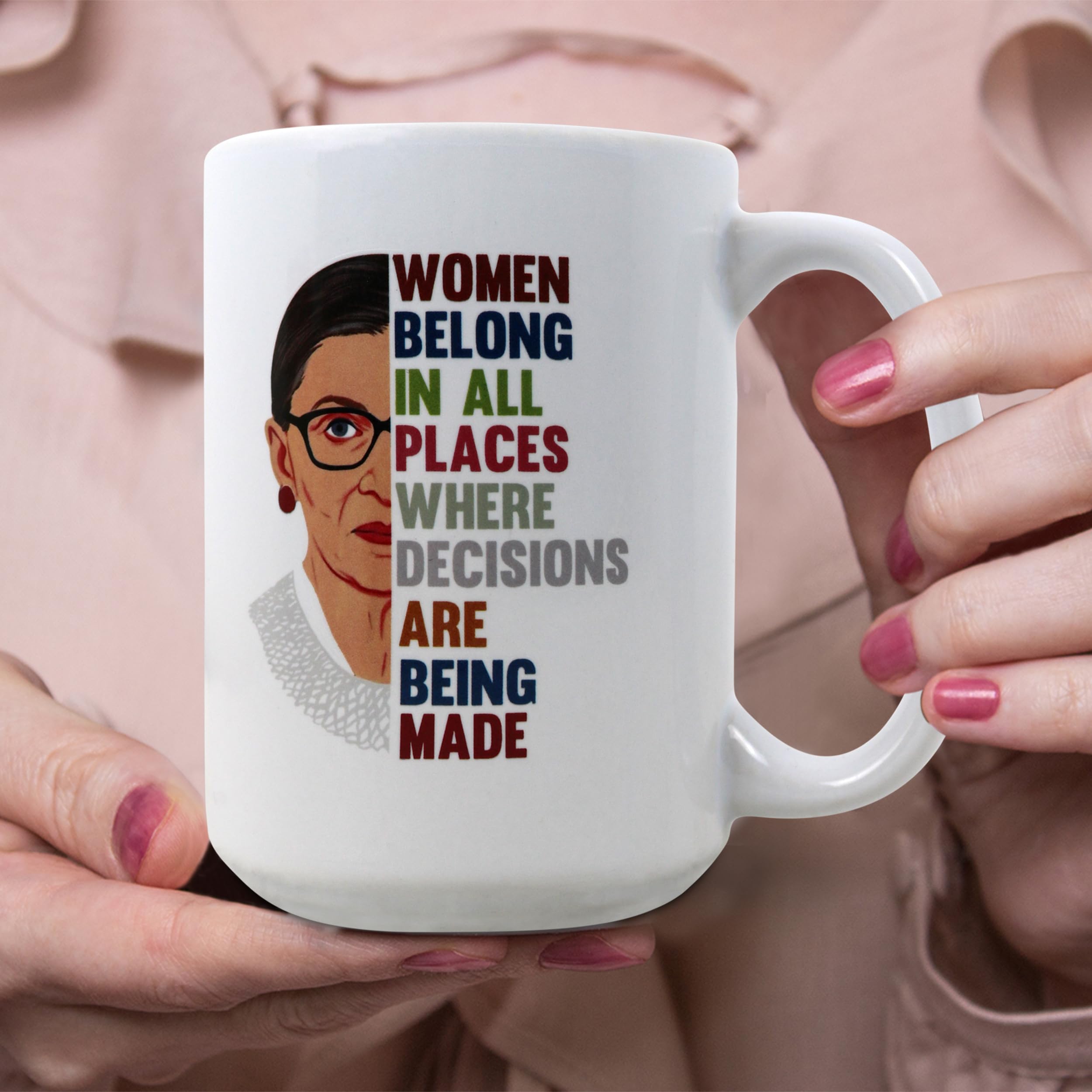 7RBG Ruth Bader Ginsburg Design Ceramic Coffee Mug, Tea Mug, 15oz. Feminist Mug For Women Lawyers, ruth bader ginsburg gifts, mugs for women, coffee mugs for women