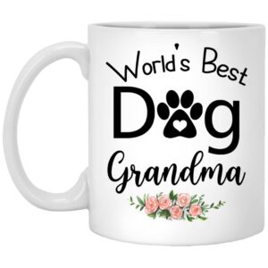 world's best dog grandma coffee mug, gift for dog lover, pet lover mug, fur parents gif 11oz