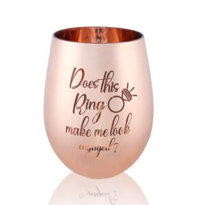 does this ring make me look engaged wine glass-funny stemless wine glasses, engagement wedding wine glass for her fiancee girlfriend bride