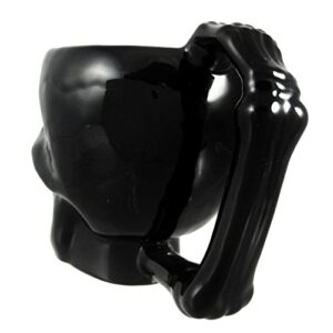 Cool Black Ceramic Skull Coffee Mug Cup Goth Evil