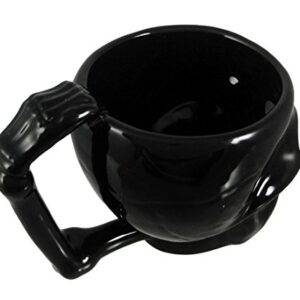 Cool Black Ceramic Skull Coffee Mug Cup Goth Evil