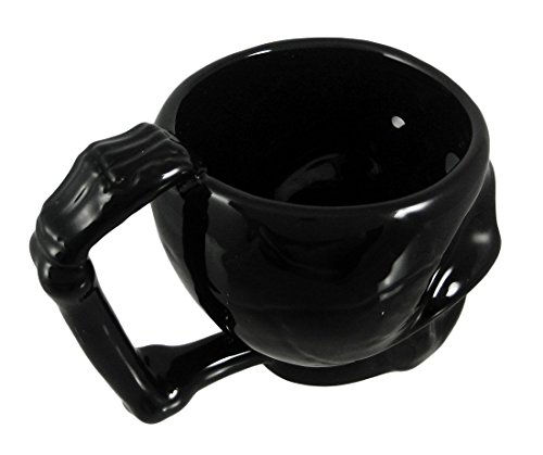 Cool Black Ceramic Skull Coffee Mug Cup Goth Evil
