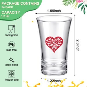 Chuangdi 24 Pcs Casino Party Favors 1.2 Ounce Acrylic Shots Glass for Adults Poker Game Night Party Decoration Funny Shot Glasses for Vegas Theme Party Decoration Casino Birthday Party Decoration