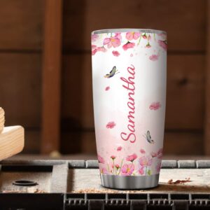 Wassmin Butterfly Gifts for Women Personalized Butterfly Tumbler Stainless Steel 20oz 30oz Coffee Travel Cup Custom Gifts forWoman Girls Friend Spirit Animal Lovers Birthday Christmas