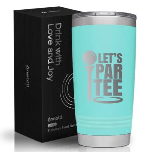 onebttl golf gifts for men, funny golf gifts for men 20oz tumbler, golf dad gifts, fathers day golf gifts, birthday gifts, gifts for golf lovers - teal - let's partee
