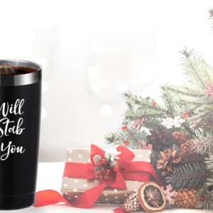 momocici I Will Stab You 20 OZ Tumbler.Funny Nurse Week,Nurse Gifts.Gag Nursing Graduation Gifts for Nurse.Nurse Practitioner Gifts Travel Mug(Black)