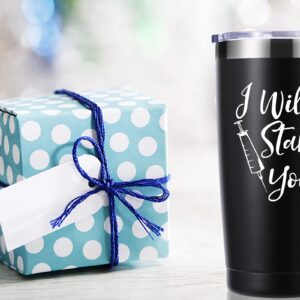 momocici I Will Stab You 20 OZ Tumbler.Funny Nurse Week,Nurse Gifts.Gag Nursing Graduation Gifts for Nurse.Nurse Practitioner Gifts Travel Mug(Black)