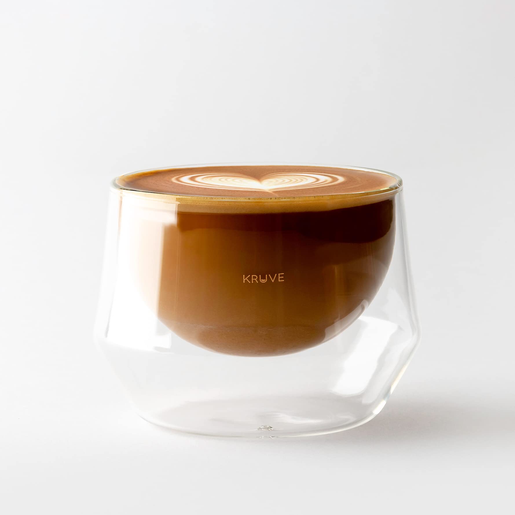 KRUVE IMAGINE Milk Drink Glass, Hand Made, Double-wall, Set of Two (8.5oz/250ml Latte)