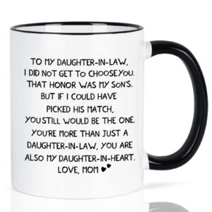 yhrjwn - daughter in law gifts, funny daughter in law coffee mug, gifts for daughter in law form mother in law, mothers day gifts for women daughter in law, christmas birthday gifts for 11 oz