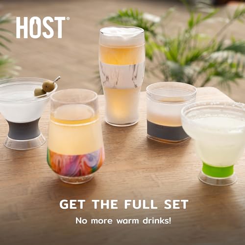 Host Wine Freeze XL Double-Walled Stemless Glasses Freezer Cooling Cups with Active Gel and Insulated Silicone Grip, 12 Oz Plastic Tumblers, Set of 1, Mint