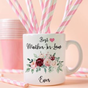 Fatbaby Best Mother In Law Ever Coffee Mug,Mother's Day Gifts for Mother In Law,Mother In Law from Daughter In Law,Son In Law, Mother In Law Birthday Thanksgiving Christmas Gifts Tea Cup 11oz