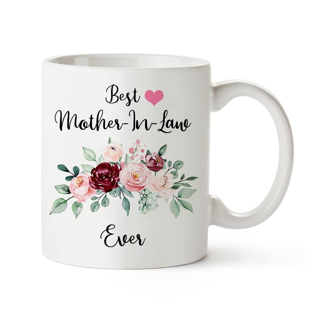 Fatbaby Best Mother In Law Ever Coffee Mug,Mother's Day Gifts for Mother In Law,Mother In Law from Daughter In Law,Son In Law, Mother In Law Birthday Thanksgiving Christmas Gifts Tea Cup 11oz