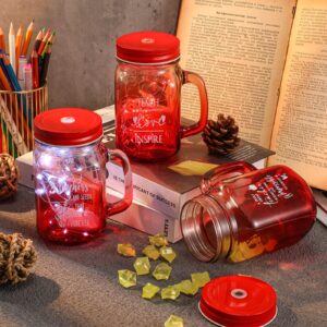 Teacher Gifts Teacher Glass Cups 16 Oz Teacher Appreciation Mason Jar Mugs with Handles Lids and Straws Teacher Appreciation Week Gift Teacher Tumbler Cup for Back to School Graduation (20 Pack)