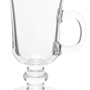 Red Co. Original Footed Clear Glass Irish Coffee Mug, Set of 6-7.75 Ounce