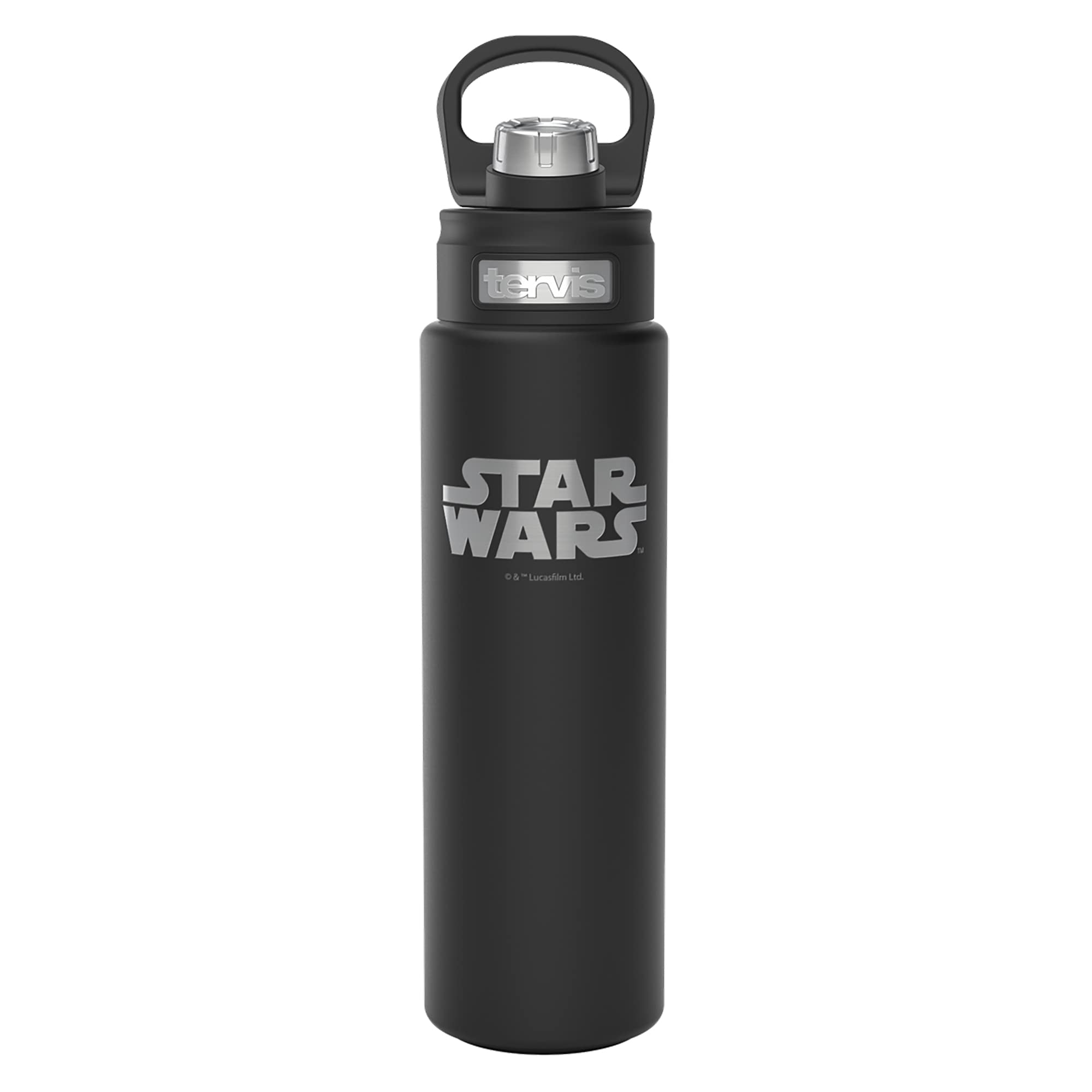 Tervis Star Wars Logo Engraved on Onyx Shadow Insulated Tumbler 24oz Wide Mouth Bottle Stainless Steel