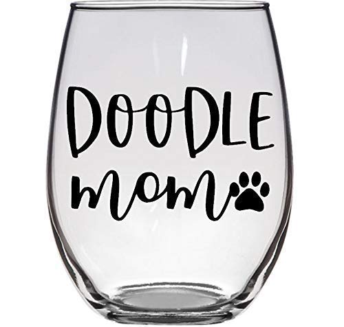 Doodle Mom - Premium 21oz Stemless Wine Glass - Gift for Doodle Lovers