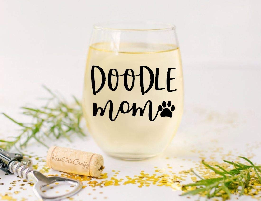 Doodle Mom - Premium 21oz Stemless Wine Glass - Gift for Doodle Lovers