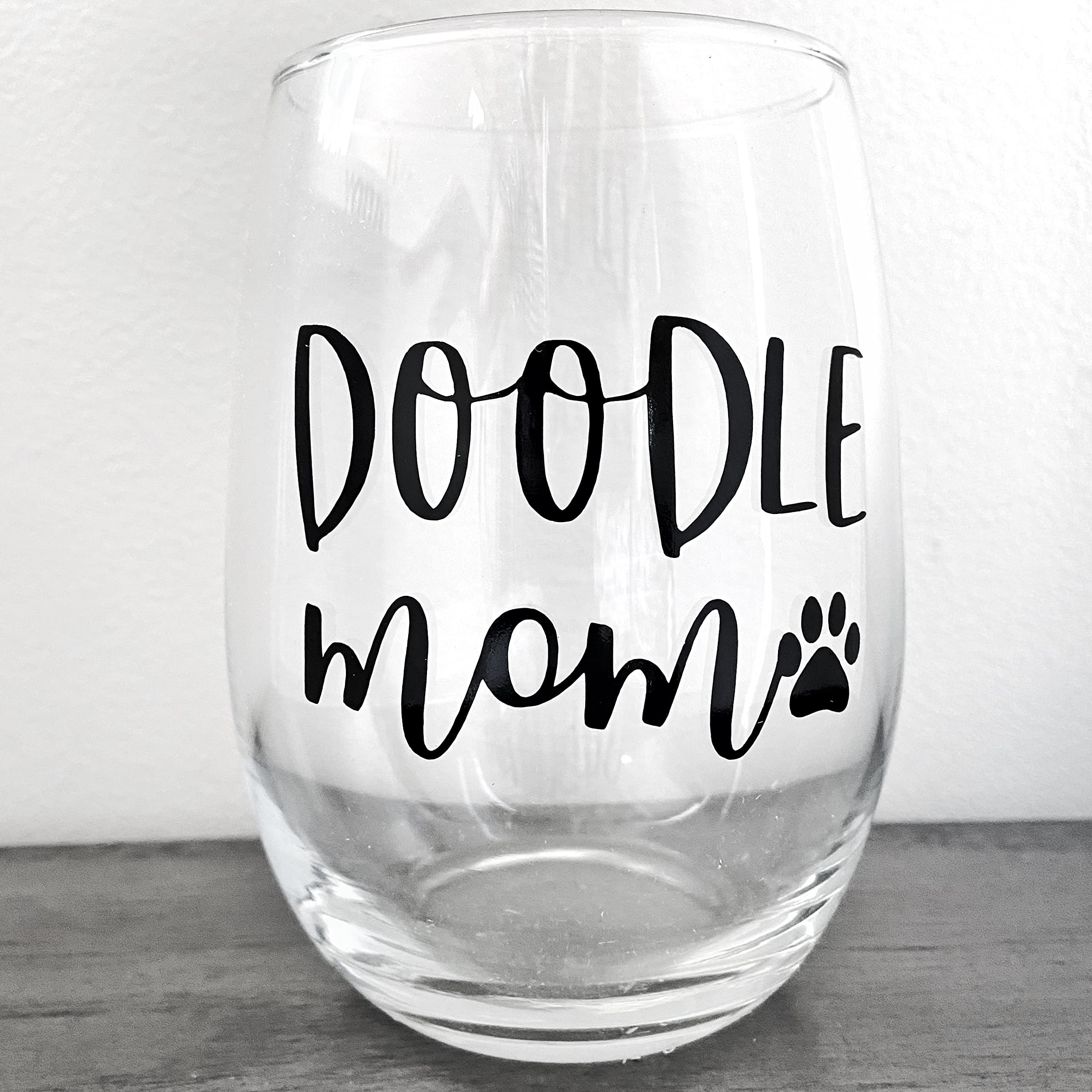 Doodle Mom - Premium 21oz Stemless Wine Glass - Gift for Doodle Lovers