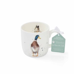 Portmeirion Royal Worcester Wrendale Designs Guard Duck Mug | 14 Ounce Large Coffee Mug with Duck Design | Made from Fine Bone China | Microwave and Dishwasher Safe