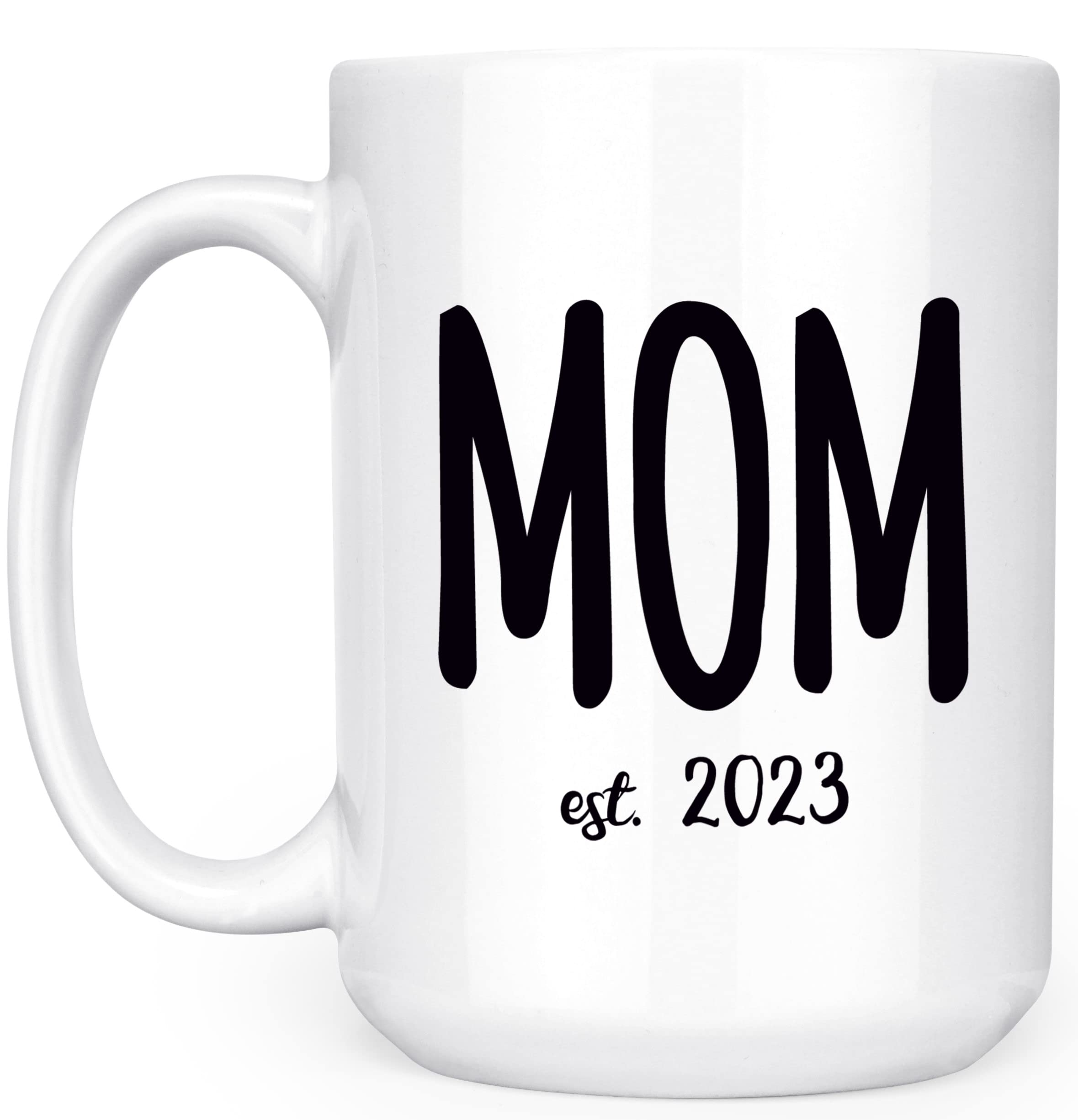 Artisan Owl Mom Est. 2023 - New Parent - 15oz Deluxe Double-Sided Coffee Tea Mug