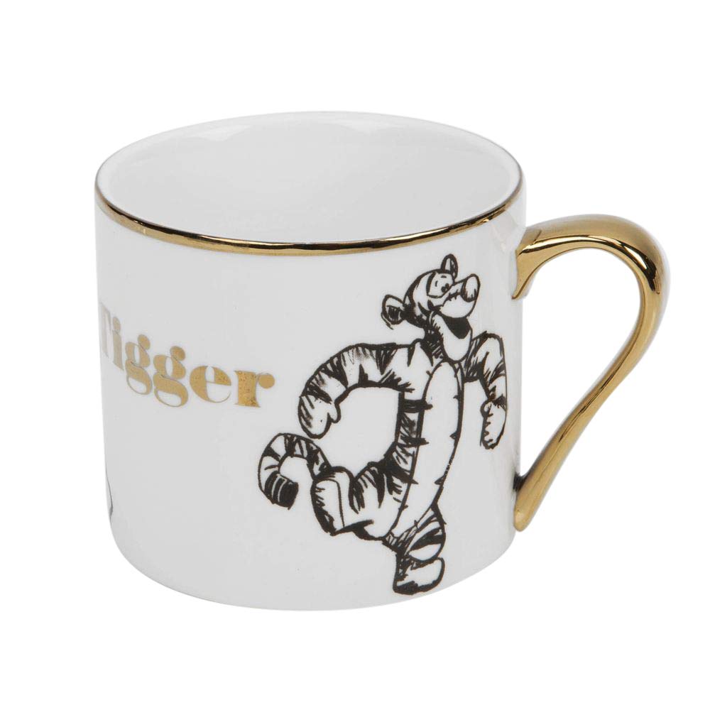 Happy Homewares Tigger Classic Collectable New Bone China Mug with Gold Trim and Gift Box - Officially Licensed