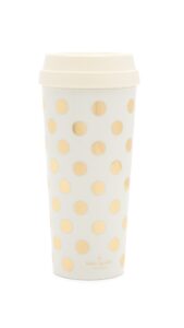 kate spade new york women's insulated thermal,acrylic,travel mug tumbler, 16 ounces, gold dot