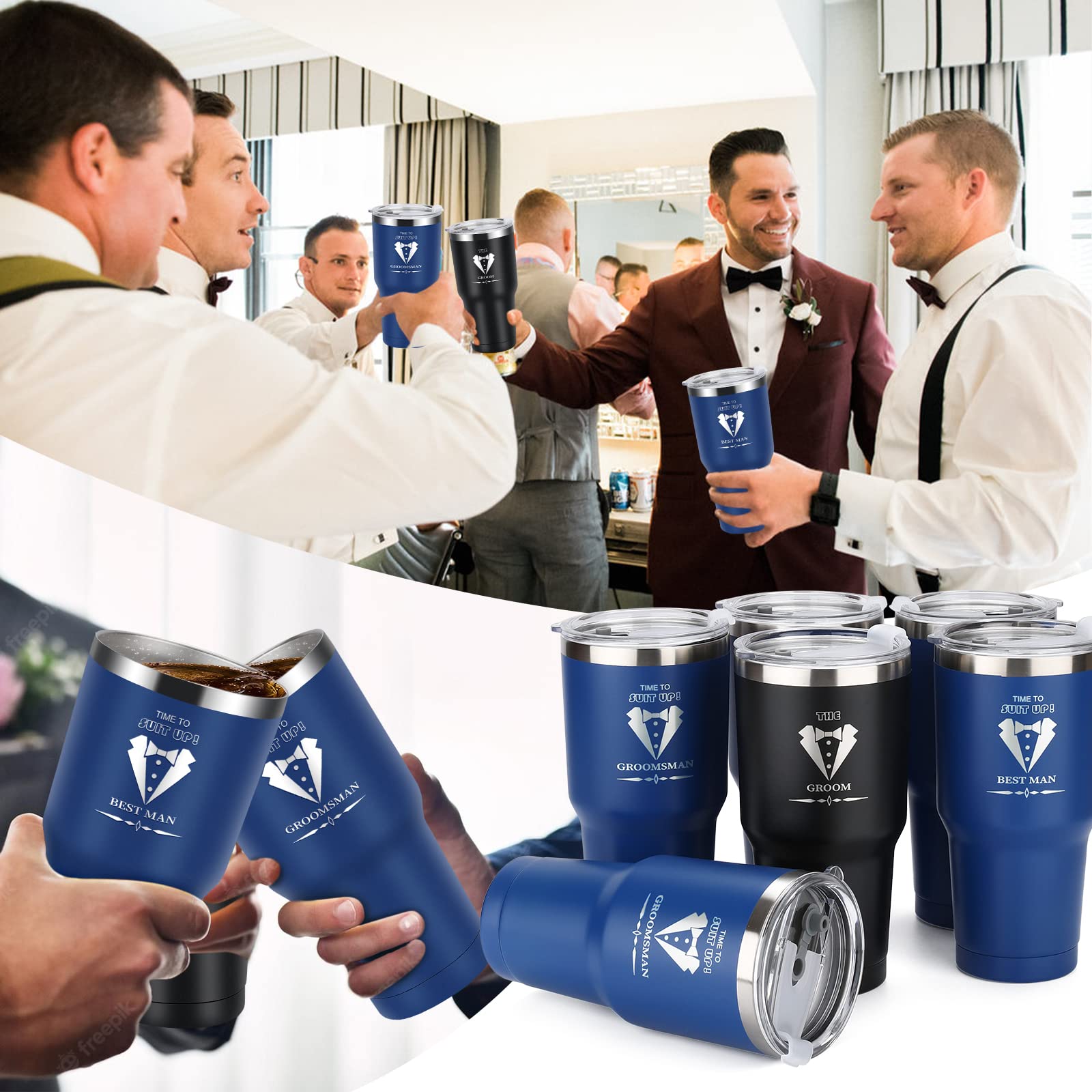 pengtai Groomsmen Gifts,Groomsman Proposal Gifts,Groomsmen Gifts Set of 6,Best Man Proposal Gifts,Groomsman 30oz Tumbler Gift for Wedding, Bachelor Party Gifts for Groomsman