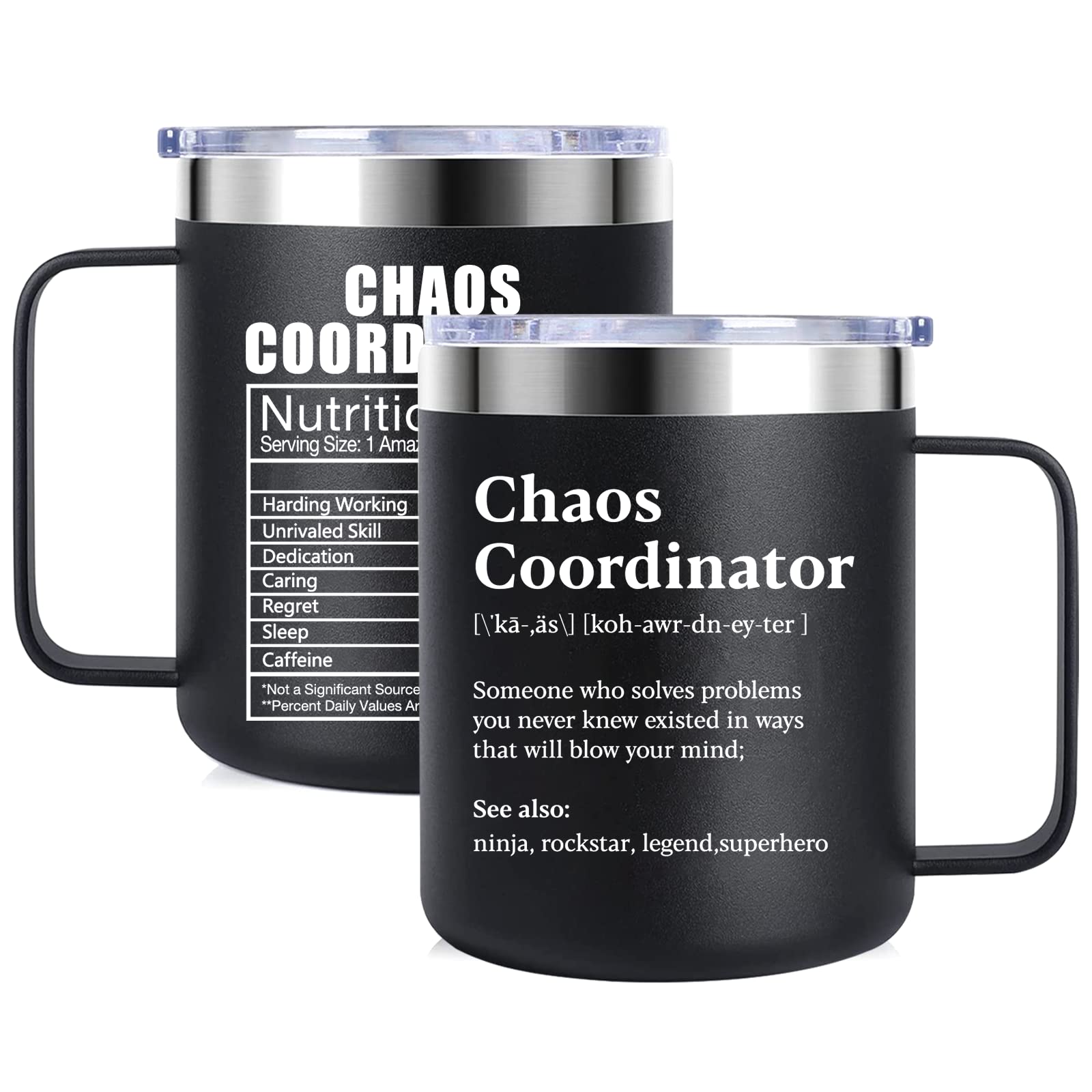 ZAHUOMUG Chaos Coordinator Gifts Mug,Thank You Gifts for Boss Teacher Men,Appreciation Gifts for Manager,Leader,Gifts for Male Friend Coworker,Boss Day Gifts,Chaos Coordinator Tumbler,Office Mug 12oz