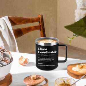 ZAHUOMUG Chaos Coordinator Gifts Mug,Thank You Gifts for Boss Teacher Men,Appreciation Gifts for Manager,Leader,Gifts for Male Friend Coworker,Boss Day Gifts,Chaos Coordinator Tumbler,Office Mug 12oz