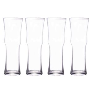 LEMONSODA Tall Cocktail Glasses Set of 4 - Highball Bar Glasses for Beer, Juice, Iced Tea - 15oz Liquor Glasses - Drink Tumbler Glass 4-Pack - Home Barware Alcohol Cups (4 Count (Pack of 1))