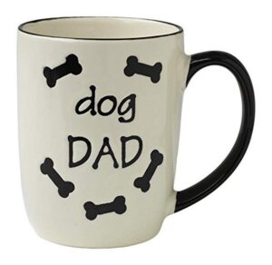 petrageous 13069 dog dad stoneware mug 4-inch diameter and 5-inch tall mug with 24-ounce capacity and dishwasher and microwave safe, white