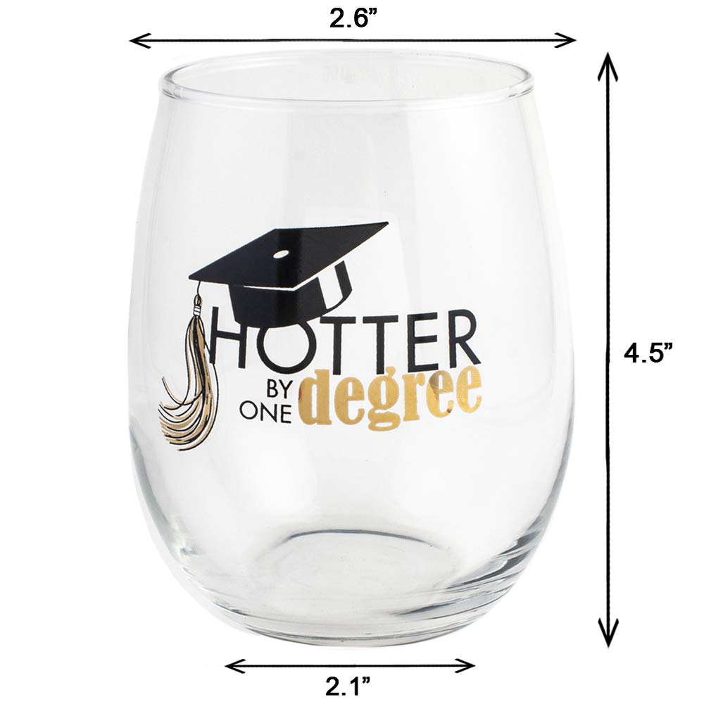 Hotter by One Degree Stemless Graduation Wine Glass, 15 oz