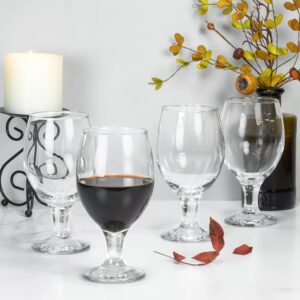 Red Co. Belluno Classic Clear Glasses for Water, Juice, Liquor - Wine Goblets - Set of 4 (13.5 Ounces)