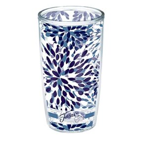 tervis made in usa double walled fiesta insulated tumbler cup keeps drinks cold & hot, 16oz - no lid, lapis calypso