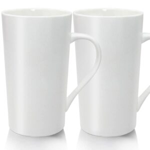 yinuowei 20oz porcelain coffee mugs set large ceramic handled milk mug drinking cups for tea, coffee, cocoa, pure white